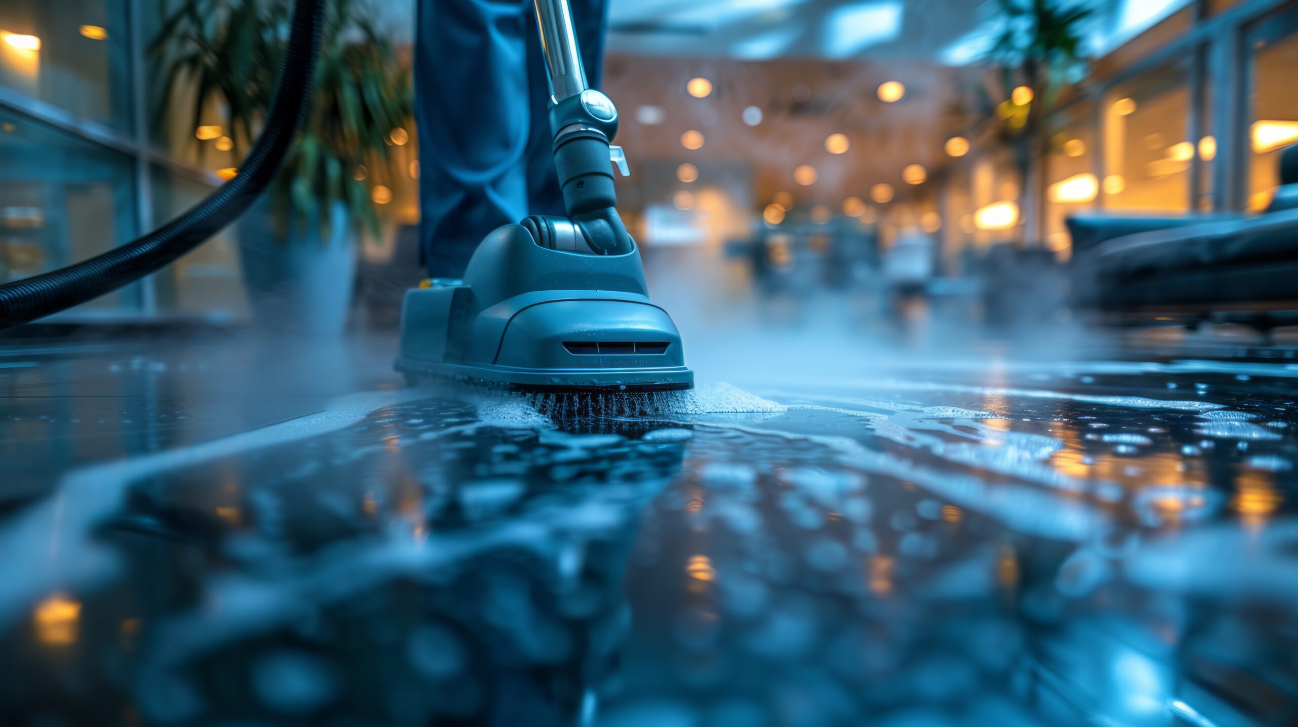 Fire Extinguisher on Floor of Building