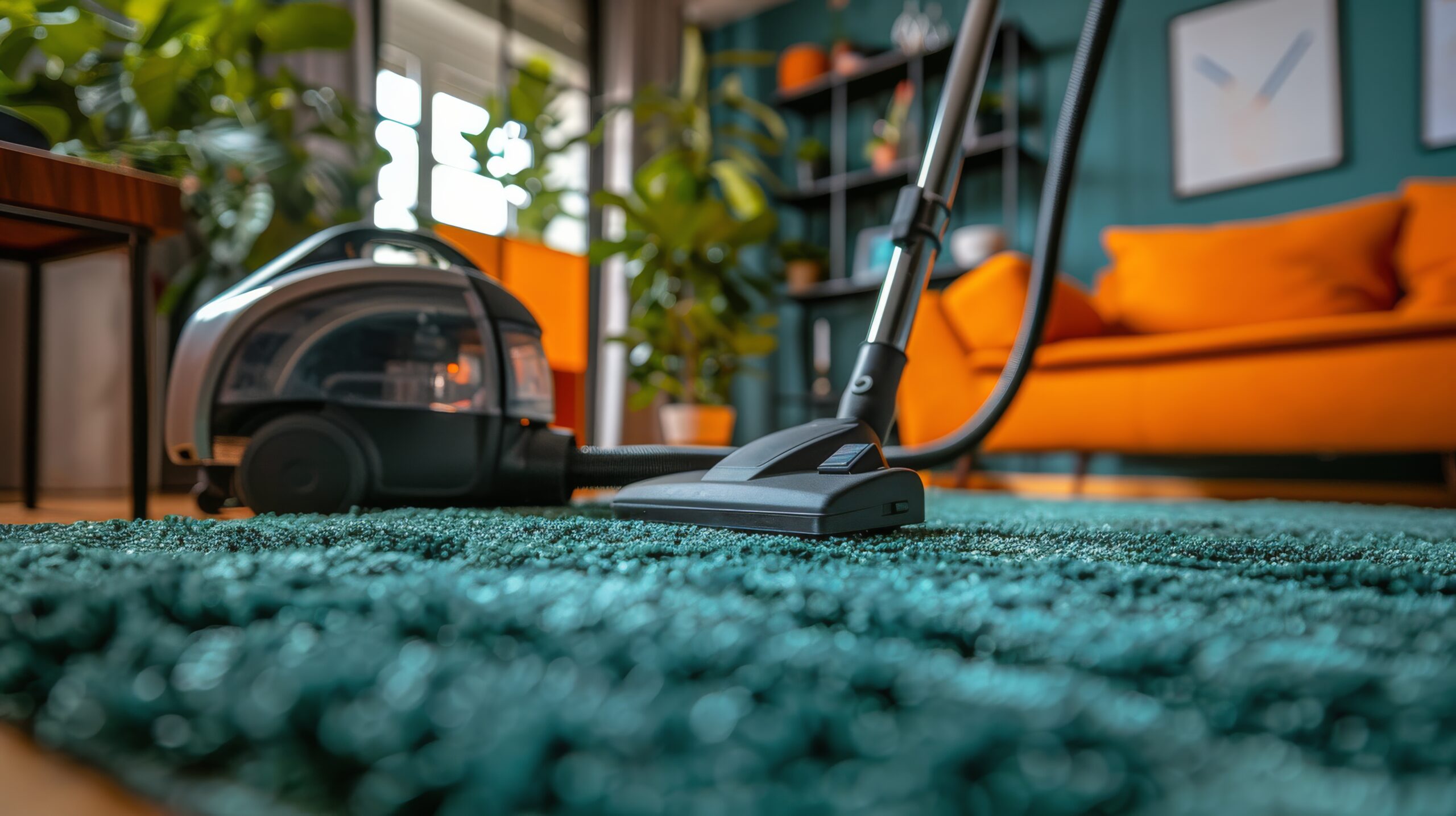 Person Using Vacuum Cleaner on Grass